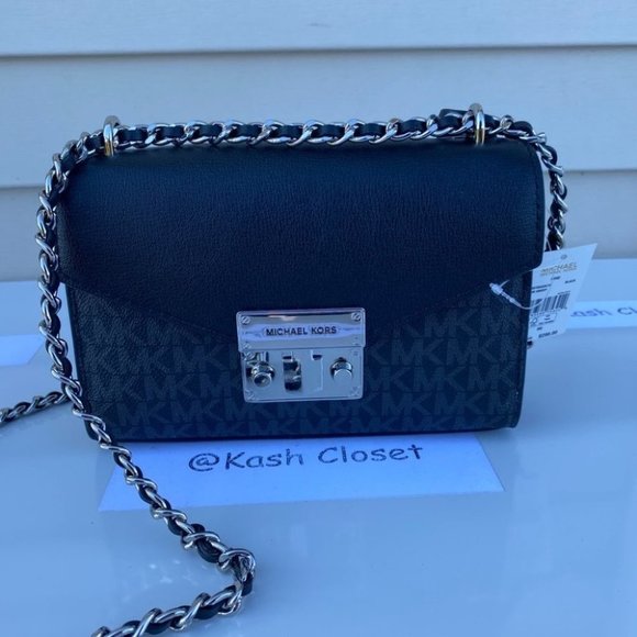 Michael Kors MK Rose SM Crossbody Bag -Black - Picture 11 of 13